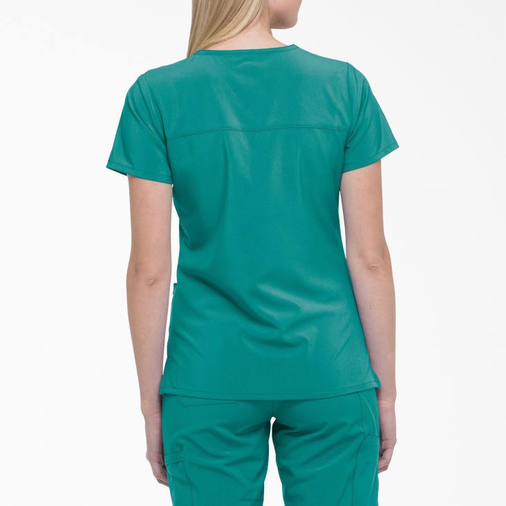 vrouwen Dickies eds essentials mock wrap scrub top groenblauw (dtl) kleding 6F0X2636
