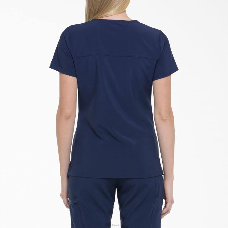 vrouwen Dickies eds essentials mock wrap scrub top marineblauw (nyps) kleding 6F0X2640