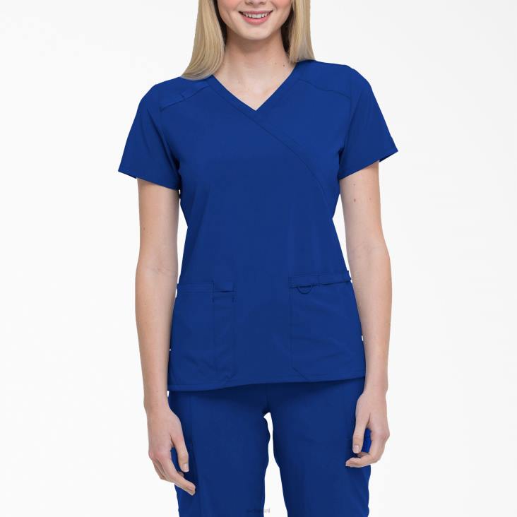 vrouwen Dickies eds essentials mock wrap scrub top melkwegblauw (gbl) kleding 6F0X2638