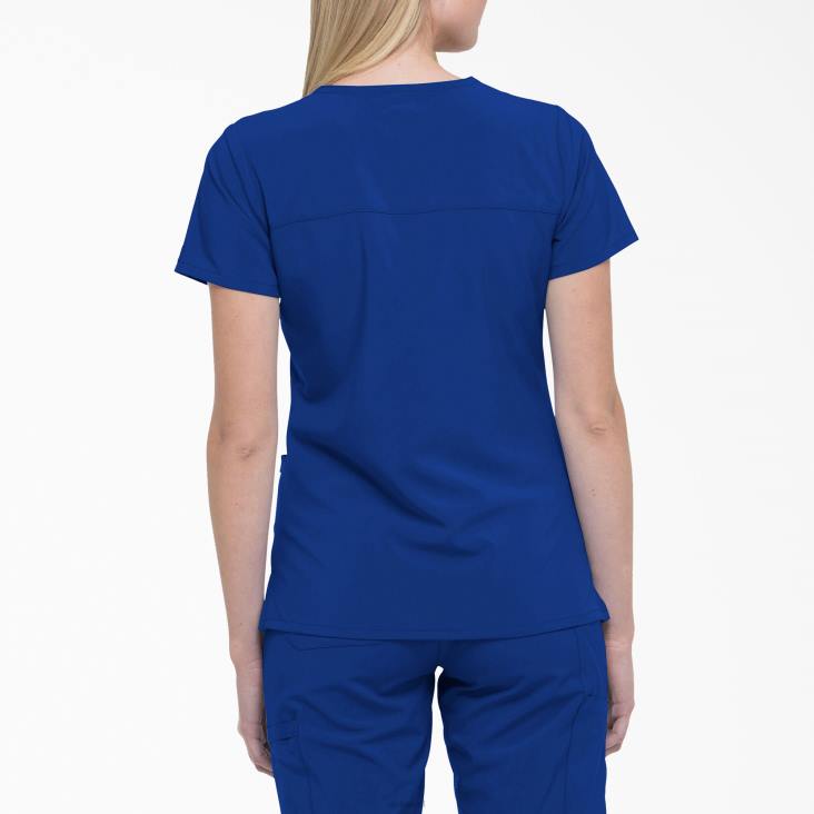 vrouwen Dickies eds essentials mock wrap scrub top melkwegblauw (gbl) kleding 6F0X2638