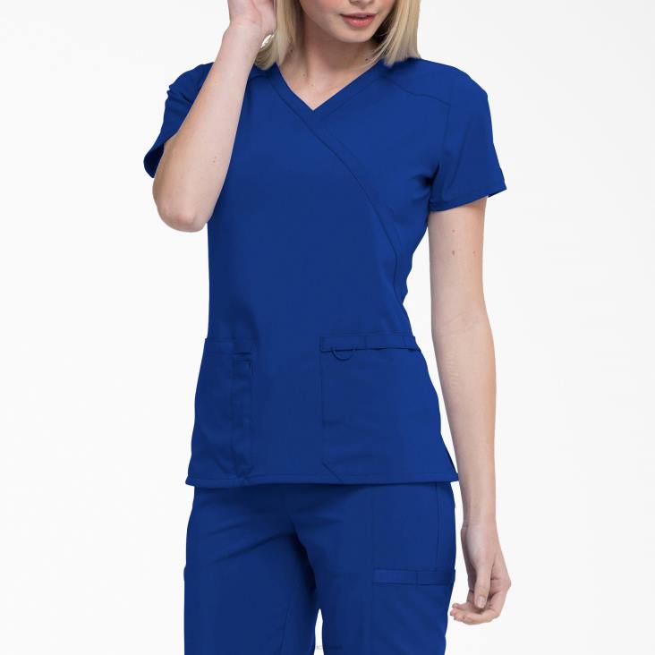 vrouwen Dickies eds essentials mock wrap scrub top melkwegblauw (gbl) kleding 6F0X2638
