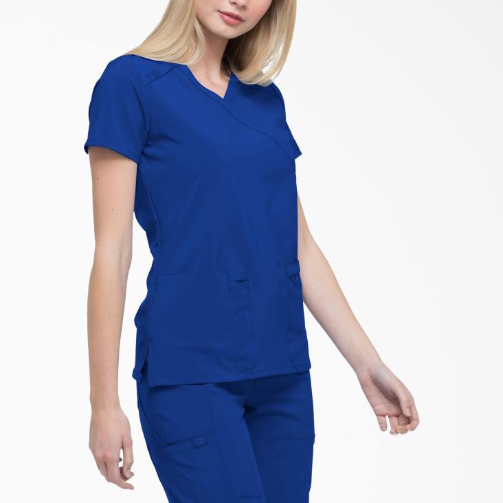 vrouwen Dickies eds essentials mock wrap scrub top melkwegblauw (gbl) kleding 6F0X2638