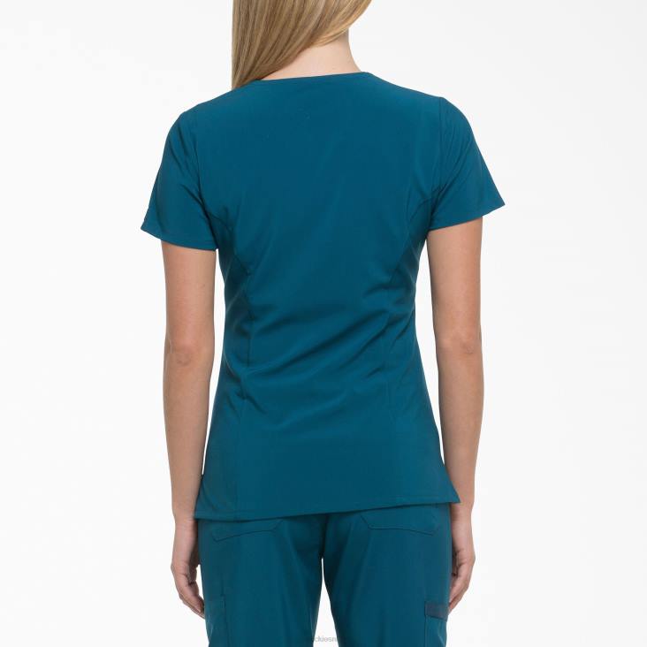vrouwen Dickies eds essentials scrub top met v-hals caribisch blauw (crb) kleding 6F0X2446