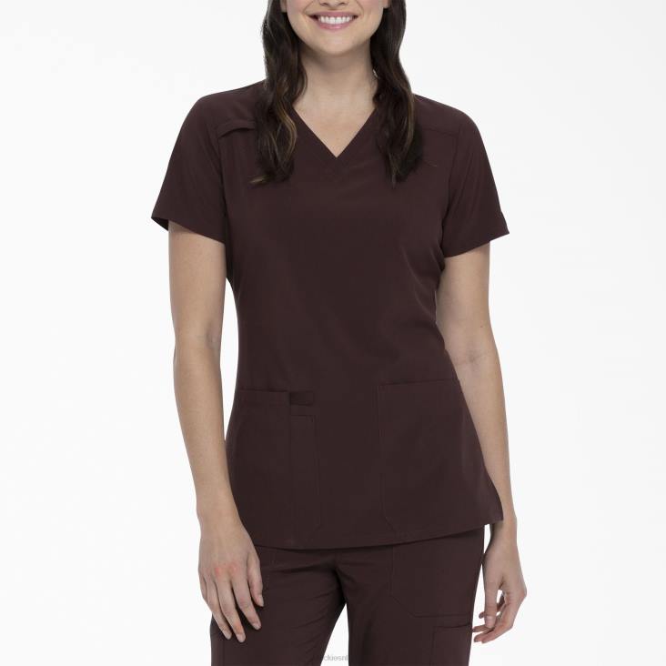 vrouwen Dickies eds essentials scrub top met v-hals espresso (esr) kleding 6F0X2449