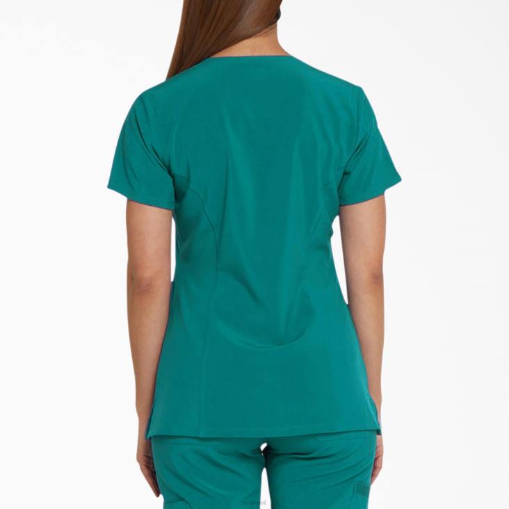 vrouwen Dickies eds essentials scrub top met v-hals groenblauw (dtl) kleding 6F0X2447