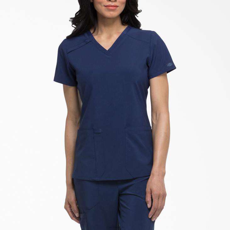 vrouwen Dickies eds essentials scrub top met v-hals marineblauw (nyps) kleding 6F0X2454