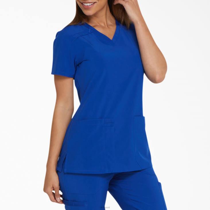 vrouwen Dickies eds essentials scrub top met v-hals melkwegblauw (gbl) kleding 6F0X2450