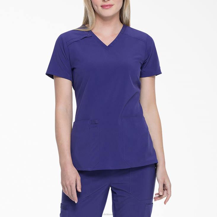 vrouwen Dickies eds essentials scrub top met v-hals paarse druif (gp) kleding 6F0X2451