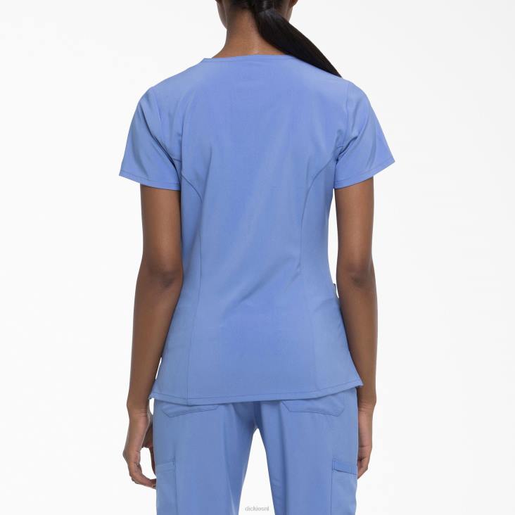 vrouwen Dickies eds essentials scrub top met v-hals plafond blauw (cbl) kleding 6F0X2445