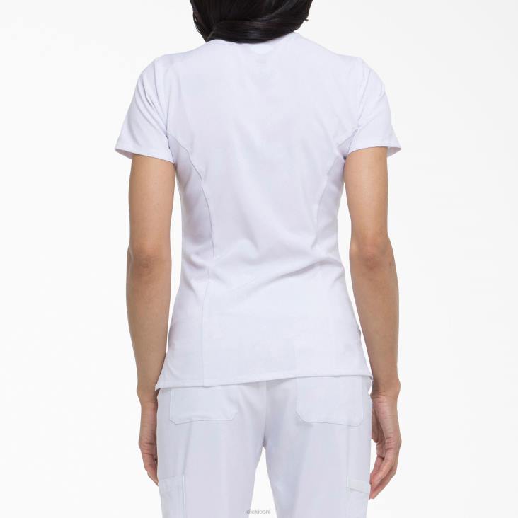 vrouwen Dickies eds essentials scrub top met v-hals wit (dwh) kleding 6F0X2448