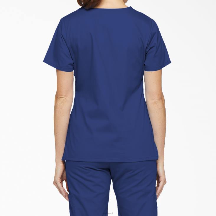 vrouwen Dickies eds handtekening mock wrap scrub top melkwegblauw (gbl) kleding 6F0X2618