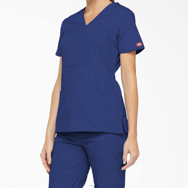 vrouwen Dickies eds handtekening mock wrap scrub top melkwegblauw (gbl) kleding 6F0X2618