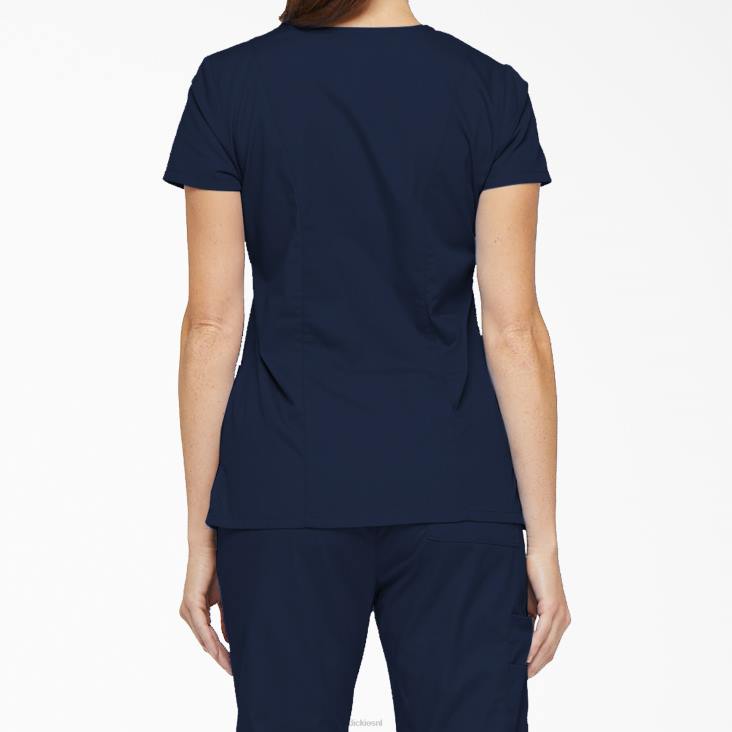 vrouwen Dickies eds kenmerkende scrubtop met v-hals en pennenvak marineblauw (nvy) kleding 6F0X2418