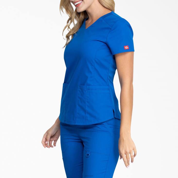 vrouwen Dickies eds kenmerkende scrubtop met v-hals koningsblauw (rb) kleding 6F0X2596