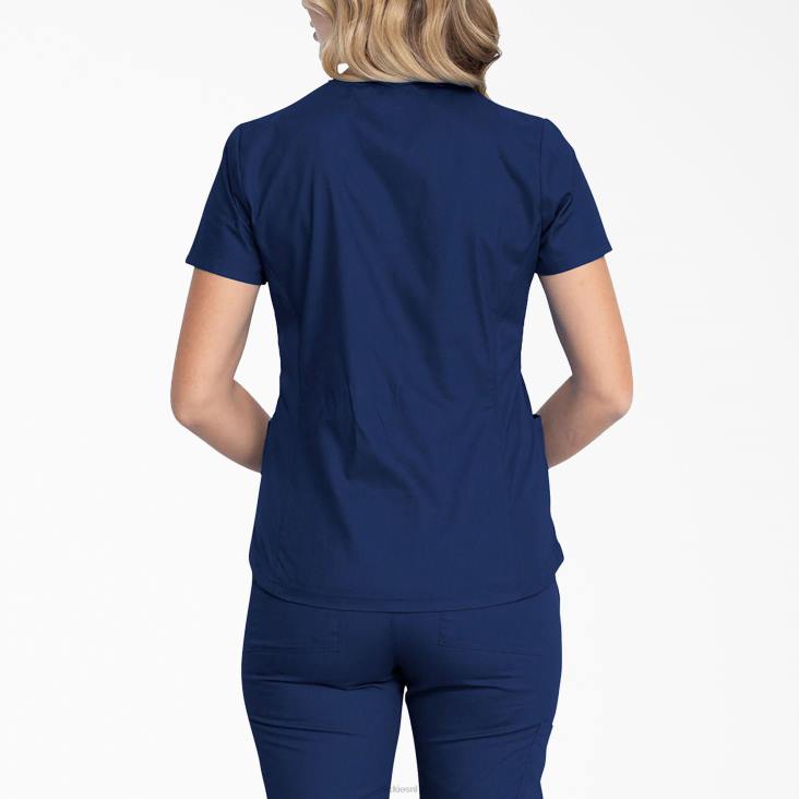vrouwen Dickies eds kenmerkende scrubtop met v-hals marineblauw (nvy) kleding 6F0X2594