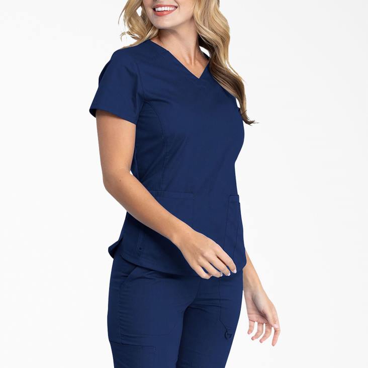 vrouwen Dickies eds kenmerkende scrubtop met v-hals marineblauw (nvy) kleding 6F0X2594