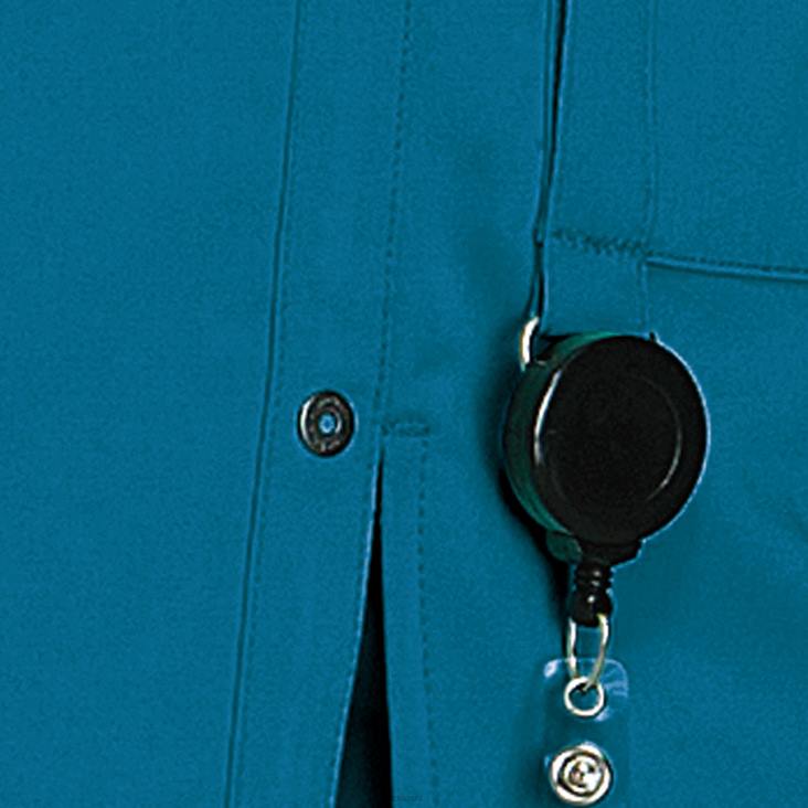 vrouwen Dickies xtreme stretch top met v-hals caribisch blauw (crb) kleding 6F0X2463