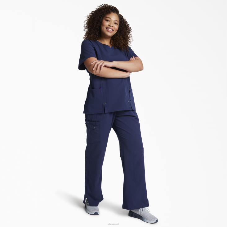 vrouwen Dickies xtreme stretch top met v-hals marineblauw (nvy) kleding 6F0X2470