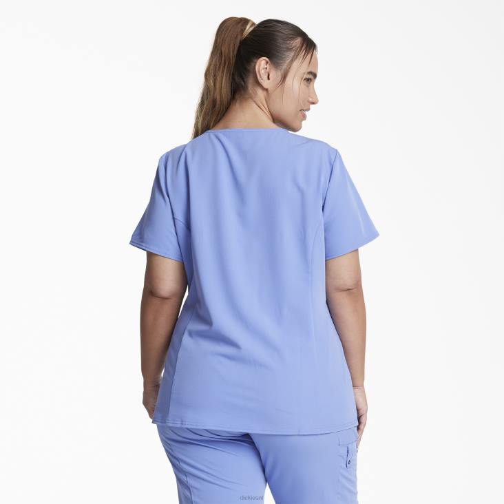 vrouwen Dickies xtreme stretch top met v-hals plafond blauw (cbl) kleding 6F0X2462