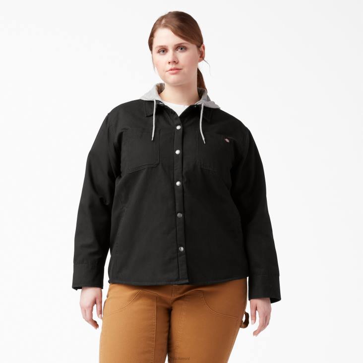 vrouwen Dickies plus een overhemdjack met capuchon zwart (bkx) kleding 6F0X2369