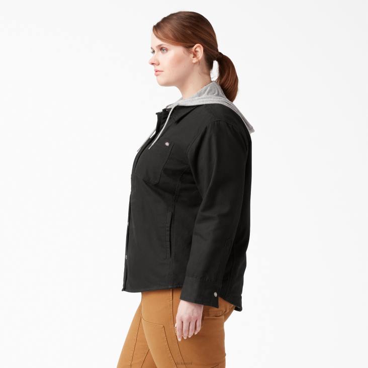 vrouwen Dickies plus een overhemdjack met capuchon zwart (bkx) kleding 6F0X2369
