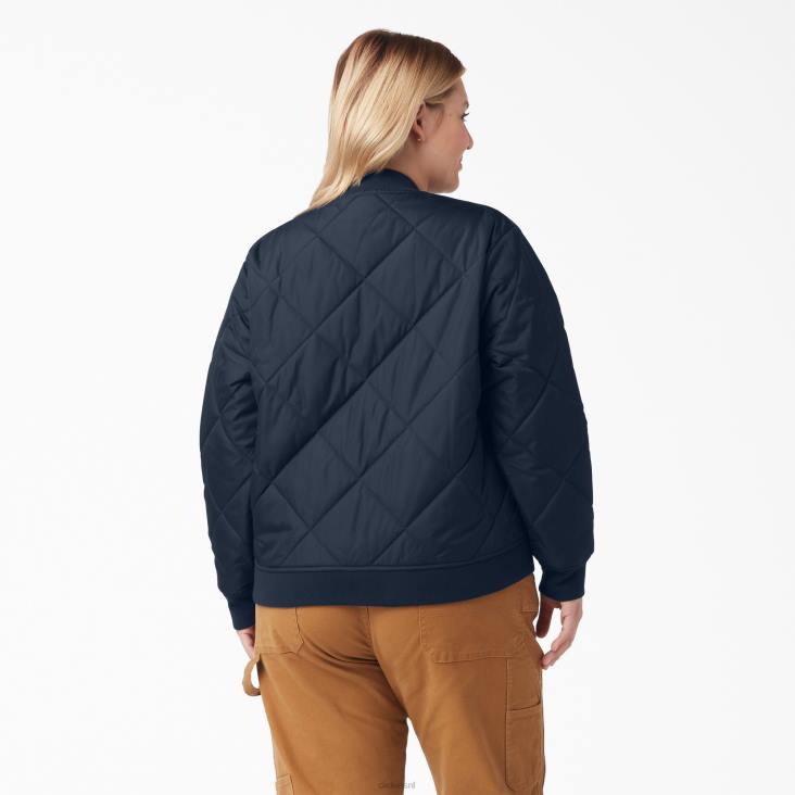 vrouwen Dickies plus gewatteerd bomberjack donker marineblauw (dn) kleding 6F0X2364