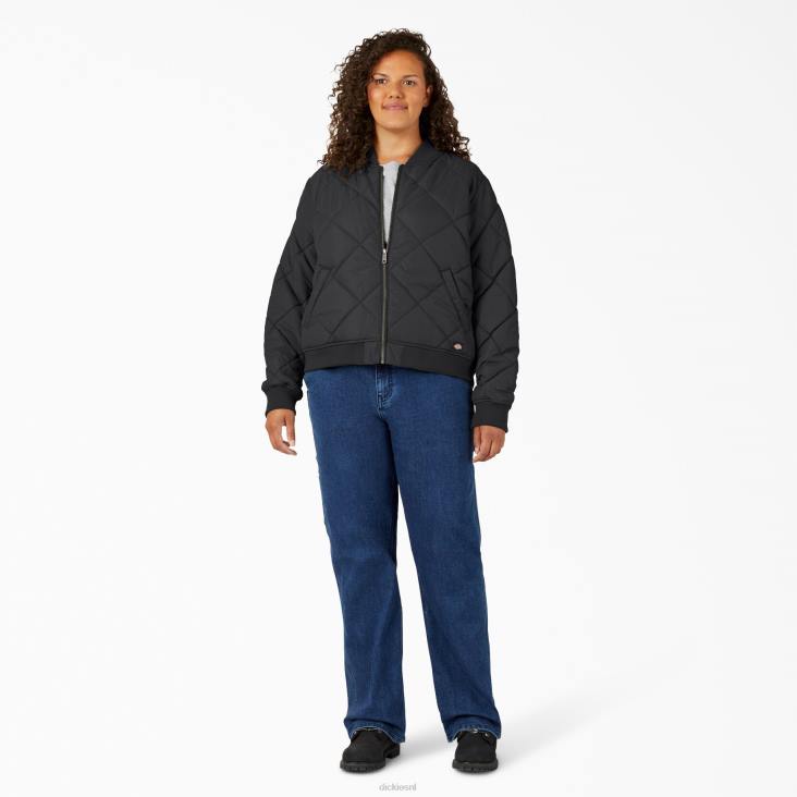 vrouwen Dickies plus gewatteerd bomberjack zwart (bk) kleding 6F0X2363