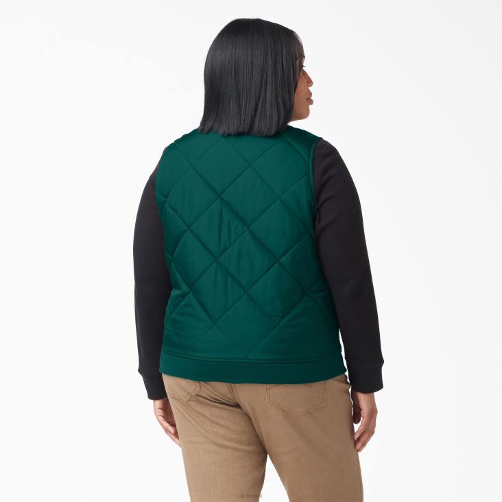 vrouwen Dickies plus gewatteerd vest bosgroen (ft) kleding 6F0X2326