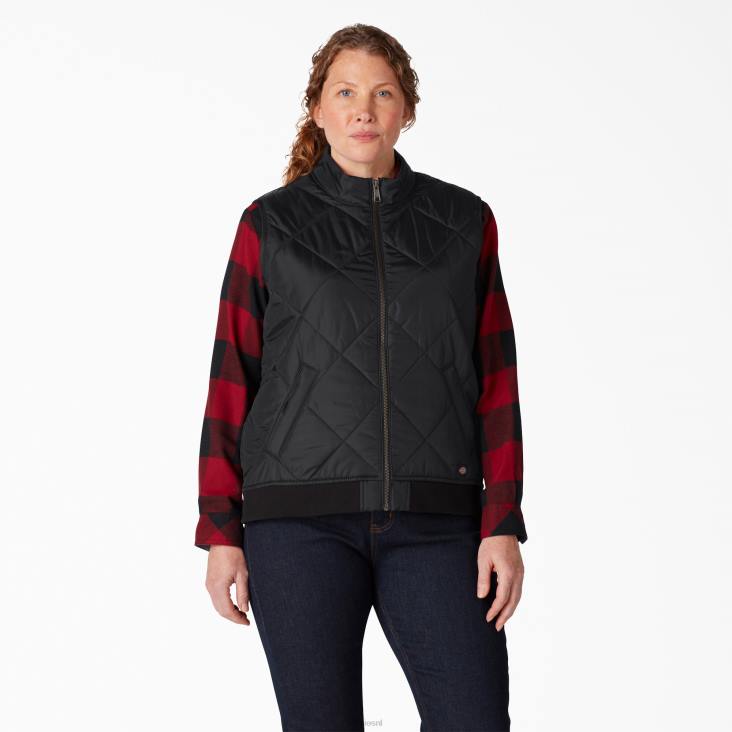 vrouwen Dickies plus gewatteerd vest zwart (bk) kleding 6F0X2324