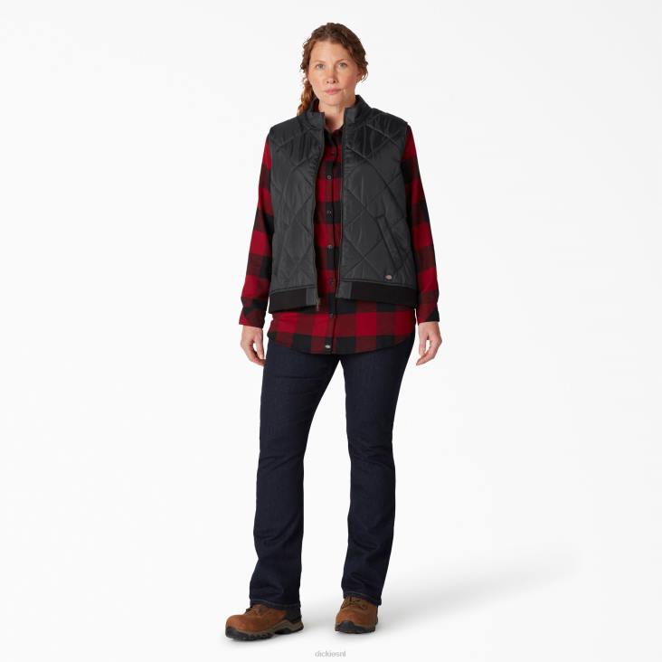 vrouwen Dickies plus gewatteerd vest zwart (bk) kleding 6F0X2324