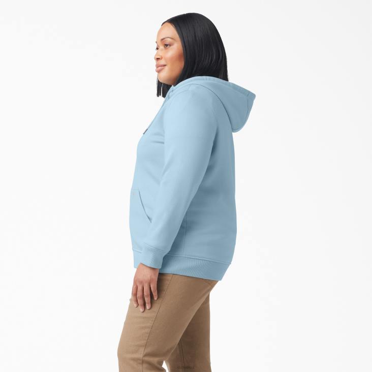 vrouwen Dickies plus zware hoodie met volledige rits helder blauw (eu) kleding 6F0X2276