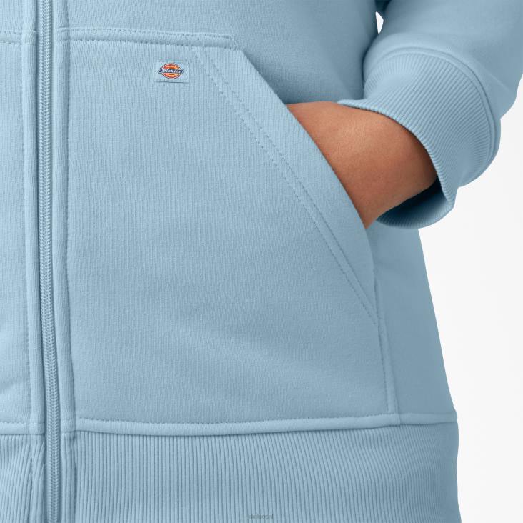 vrouwen Dickies plus zware hoodie met volledige rits helder blauw (eu) kleding 6F0X2276