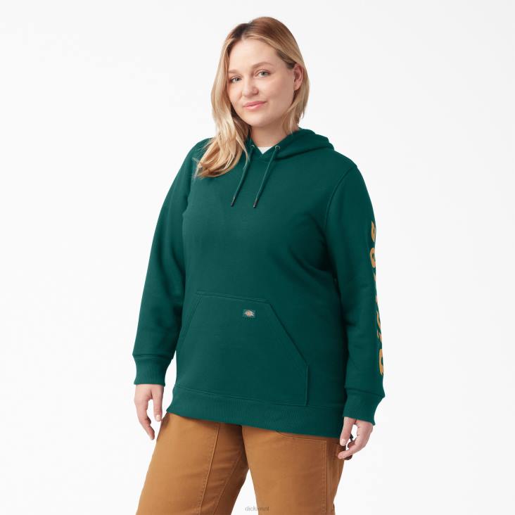 vrouwen Dickies plus zware pullover met logo op de mouw bosgroen (ft) kleding 6F0X2344