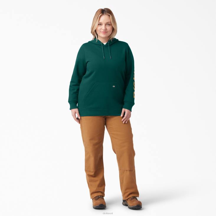 vrouwen Dickies plus zware pullover met logo op de mouw bosgroen (ft) kleding 6F0X2344