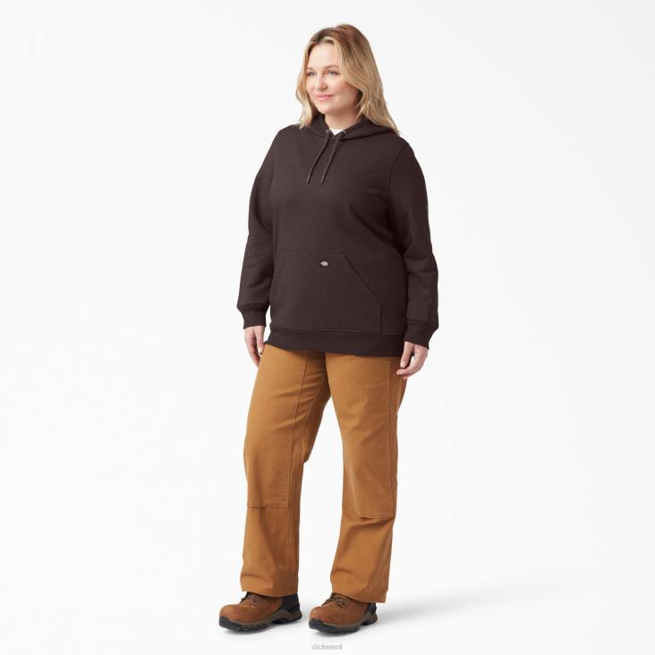 vrouwen Dickies plus zware pullover met logo op de mouw chocoladebruin heide (cbh) kleding 6F0X2342