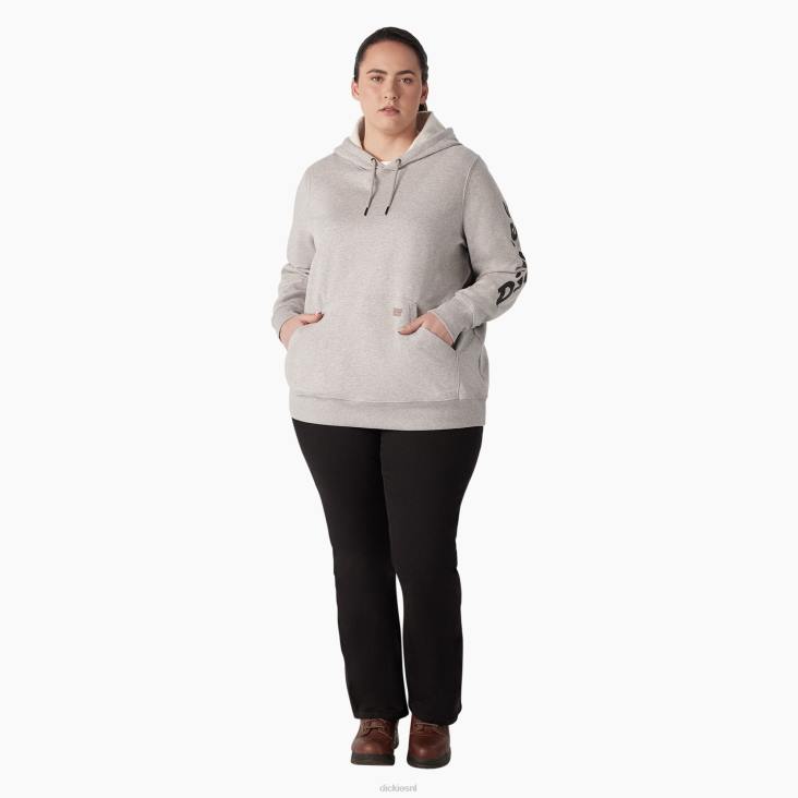 vrouwen Dickies plus zware pullover met logo op de mouw grijs gespikkeld (hg) kleding 6F0X2345