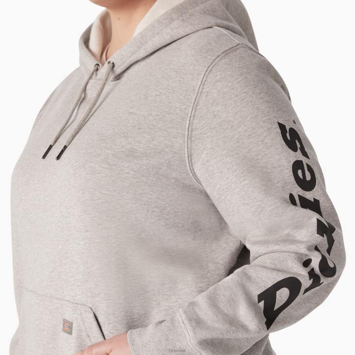 vrouwen Dickies plus zware pullover met logo op de mouw grijs gespikkeld (hg) kleding 6F0X2345