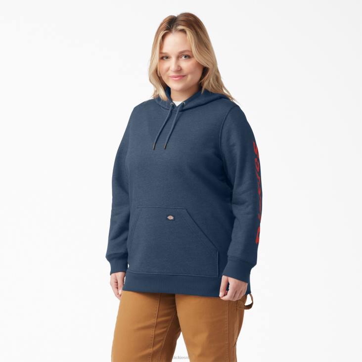 vrouwen Dickies plus zware pullover met logo op de mouw heide marine (nvh) kleding 6F0X2349