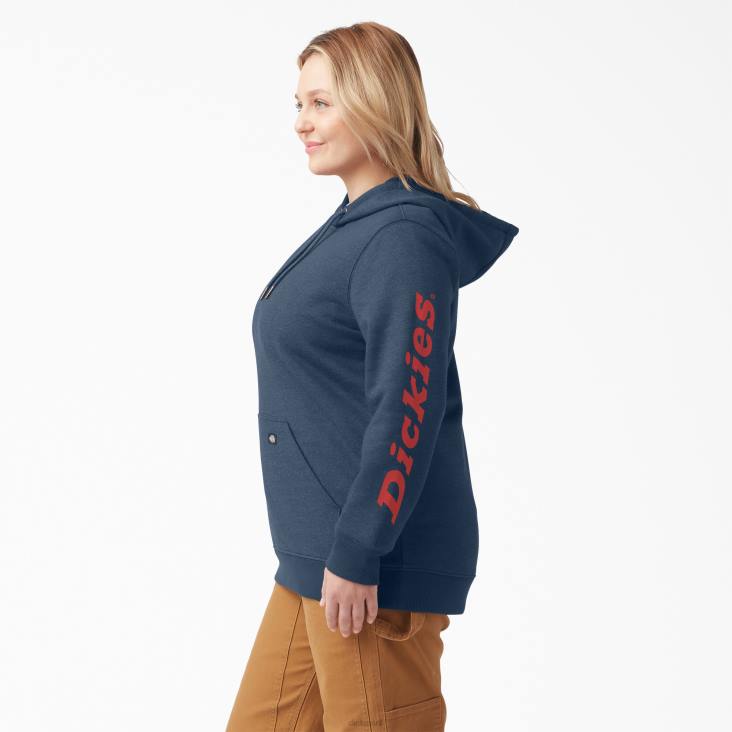 vrouwen Dickies plus zware pullover met logo op de mouw heide marine (nvh) kleding 6F0X2349