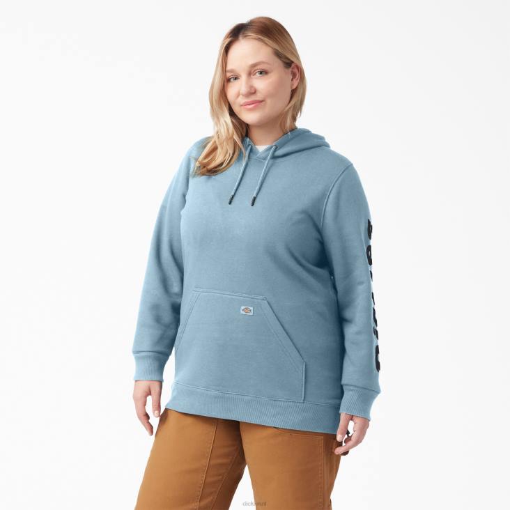 vrouwen Dickies plus zware pullover met logo op de mouw helder blauw (eu) kleding 6F0X2343