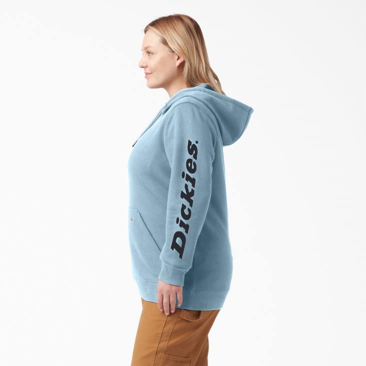vrouwen Dickies plus zware pullover met logo op de mouw helder blauw (eu) kleding 6F0X2343