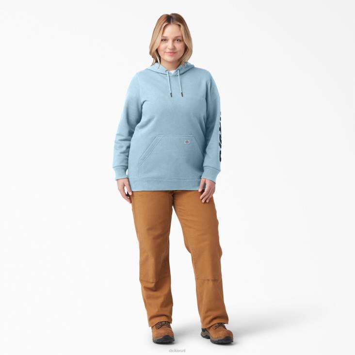 vrouwen Dickies plus zware pullover met logo op de mouw helder blauw (eu) kleding 6F0X2343