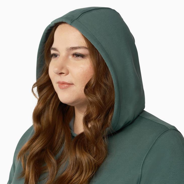 vrouwen Dickies plus zware pullover met logo op de mouw lincoln groen (ln) kleding 6F0X2348