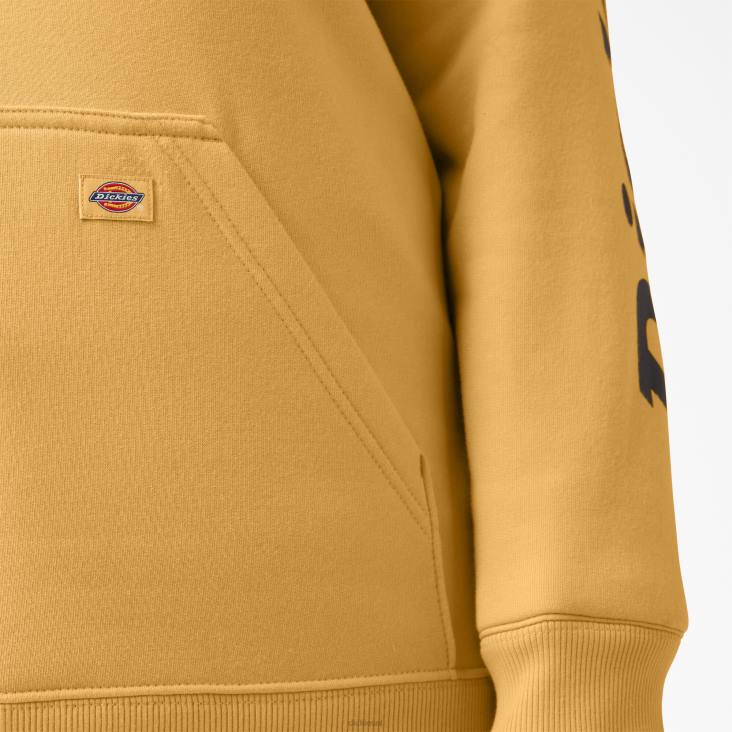 vrouwen Dickies plus zware pullover met logo op de mouw oranje gloed (og3) kleding 6F0X2350