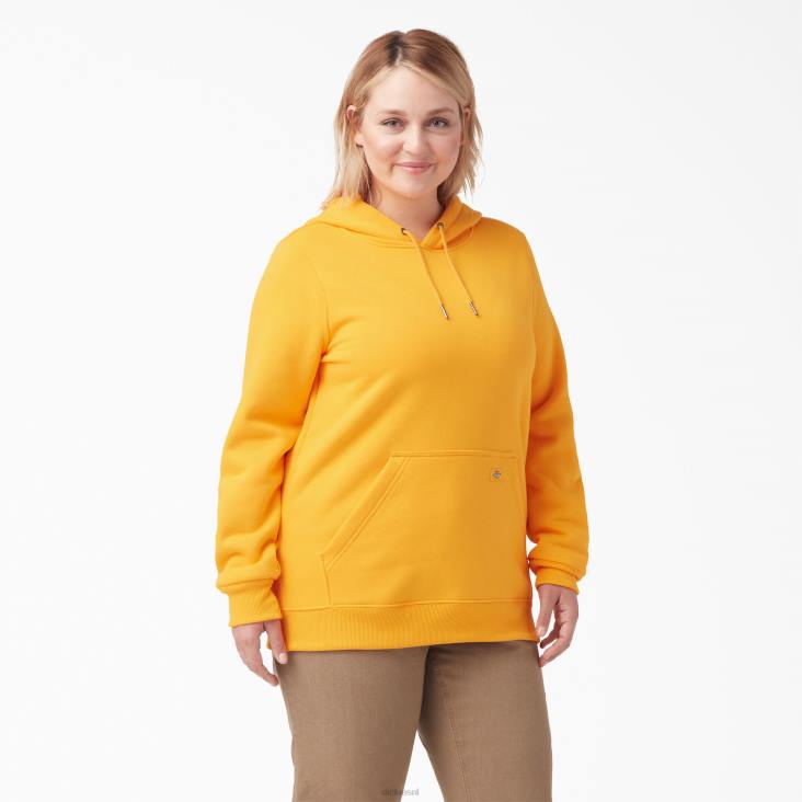 vrouwen Dickies plus zware pullover met logo op de mouw stralend geel (r2y) kleding 6F0X2351