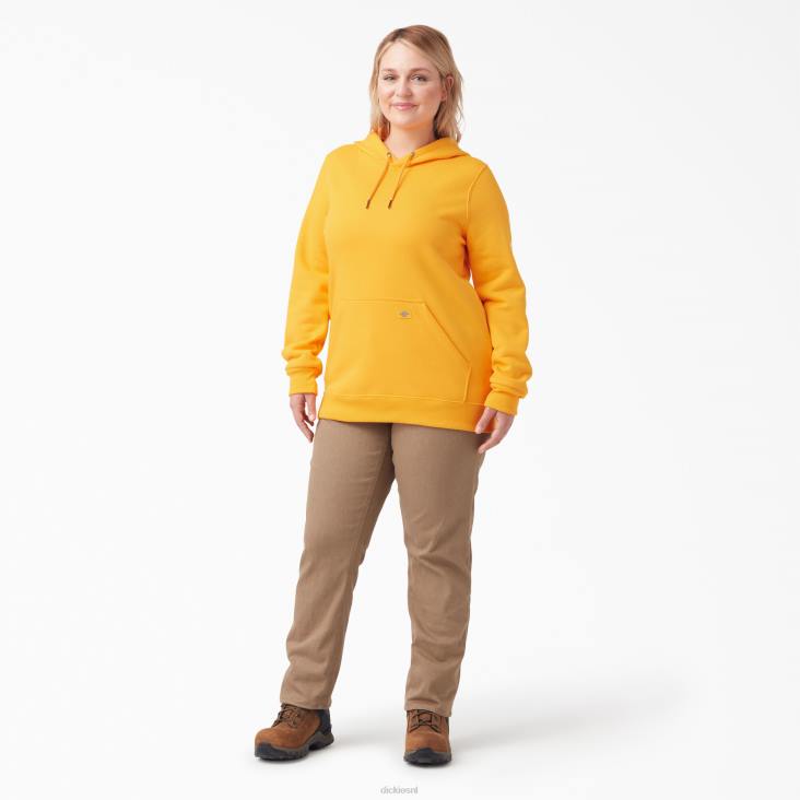 vrouwen Dickies plus zware pullover met logo op de mouw stralend geel (r2y) kleding 6F0X2351