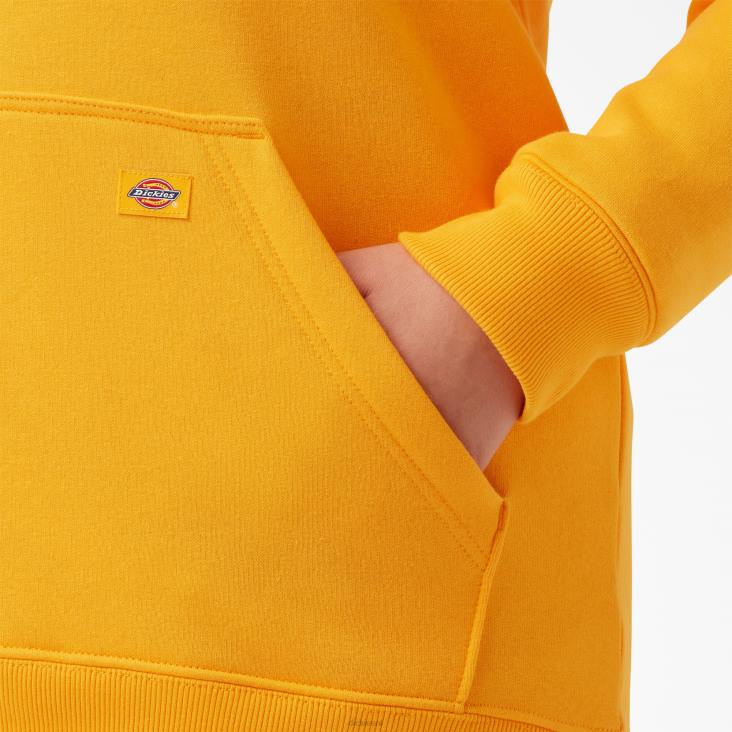 vrouwen Dickies plus zware pullover met logo op de mouw stralend geel (r2y) kleding 6F0X2351