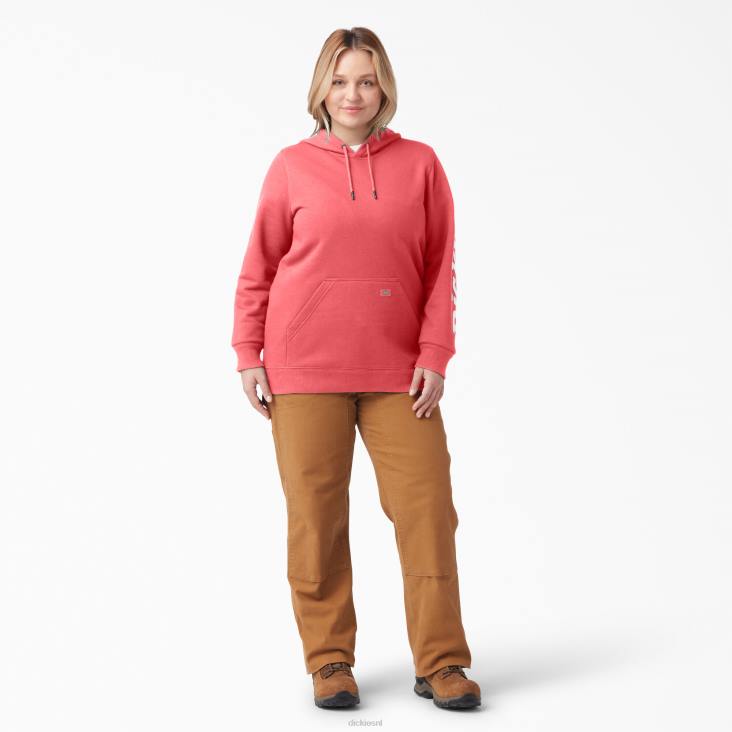 vrouwen Dickies plus zware pullover met logo op de mouw thee roos (t1r) kleding 6F0X2352