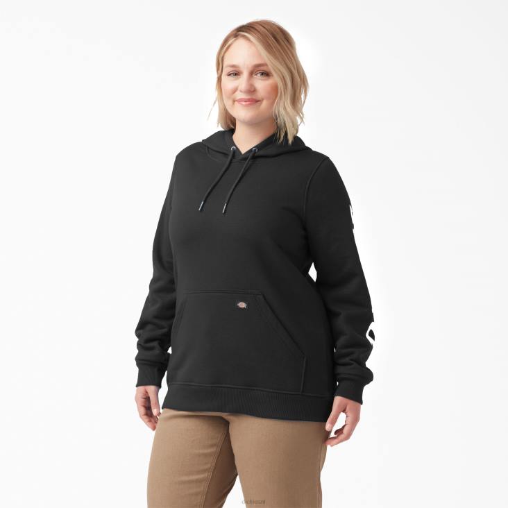 vrouwen Dickies plus zware pullover met logo op de mouw zwart (kbk) kleding 6F0X2346