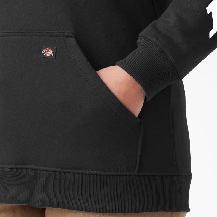 vrouwen Dickies plus zware pullover met logo op de mouw zwart (kbk) kleding 6F0X2346
